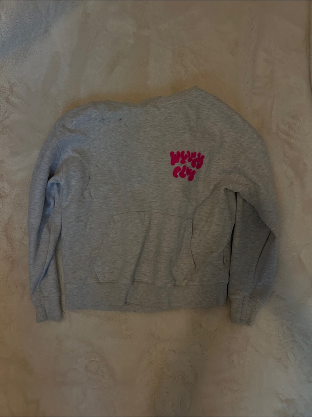 Cotton On Bofy Gray Crewneck Sweater with Pink Chest Logo